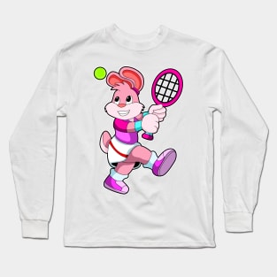 Rabbit at Tennis with Tennis racket & Tennis ball Long Sleeve T-Shirt